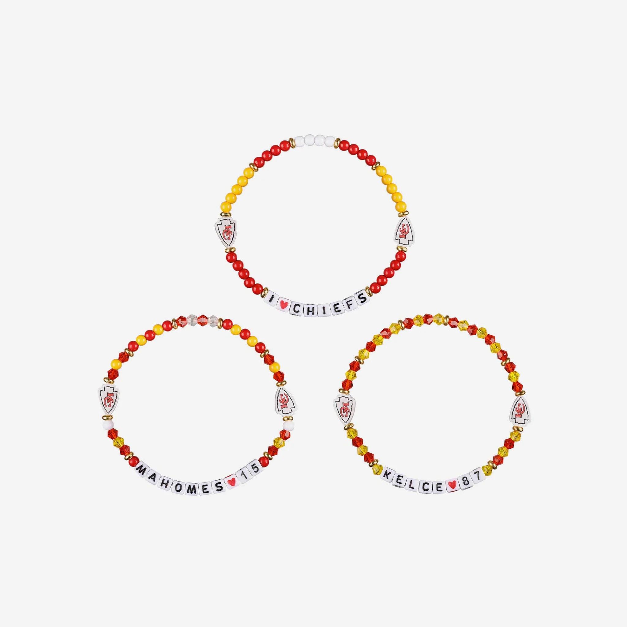 Travis Kelce Kansas City Chiefs 3 Pack Player Friendship Bracelet - $20